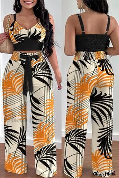 Olivia Mark - Grass Green Simple and Elegant Two-Piece V-Neck Sleeveless Set Mode Purple, Celana Fashion, Mode Prints, Summer Prints Fashion, Trouser Outfit, Suspenders For Women, High Waist Wide Leg Pants, Two Piece Pants Set, Crop Top Casual