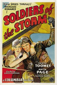 the poster for soldiers of the storm shows two men in uniform, one holding a cat