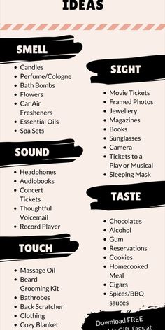 an info sheet with different types of food and drink items in black and white colors