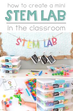 Bring STEM to your classroom everyday with a mini STEM Lab! Great post outlining the ins and outs of creating a unique and curiosity driven space! TheAppliciousTeacher.com Stem Kits Classroom, Stem Centers Elementary, Soft Starts In The Classroom, Stem Learning Activities, Space Watch