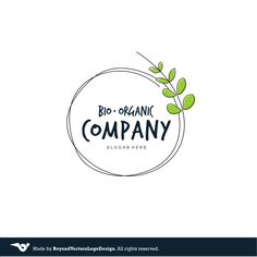 the logo for organic company with leaves and branches on it's circle frame, which reads