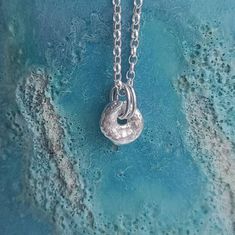 Silver Hand Knotted Adjustable Necklace, Artisan Silver Nickel-free Necklace, Molten Silver Jewelry, Artistic Silver Hand-cast Necklace, Sterling Silver Pendant Necklace Electroformed, 4th Anniversary Gifts, Nugget Necklace, 40th Birthday Gifts, Charm Bangle