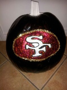 a san francisco giants pumpkin with glitter on it