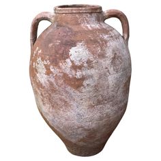 an old brown vase is shown on a white background for use as a decoration element