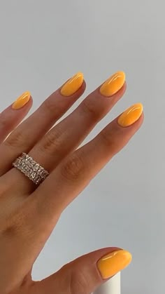 Mango Nail Color, Short Nails Deep French, Summer Nail Palette, Colorful Dip Nails, Natural Nails Dip Powder Designs, Vacation Nails Solid Color, Mango Color Nails, Spring Nail Polish Colors 2023, Spring Dipped Nail Colors