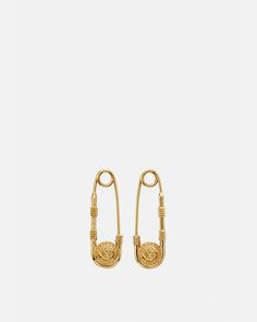 Pin Earrings, Versace Gold, Safety Pin Earrings, Versace Jewelry, Appointment Book, Gianni Versace, Versace Men, Goods And Services, Product Label