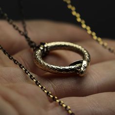 Ouroboros Oxidized Bronze Necklace Best Mythology Jewelry - Etsy Turkey Ouroboros Jewelry, Yellowstone Series, Creating Yourself, Mythology Jewelry, Pendant Minimalist, A Discovery Of Witches, Bronze Necklace, Pinterest Ideas, Makeup Eye Looks