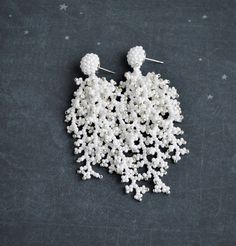 Beaded Coral white Earrings Tassel Earrings Fringe earrings gift for women evening earrings Coral Jewelry gifts for friends total length 8.5 cm ● If you want different color or size, feel free to let me know before ordering and I will make it to order in 3-5 days. Please note that due to lighting effects, monitor's brightness, contrast and other settings, there might be some slight differences in the color tone/shade of the web site's photo and the actual item. Thoughtful and daily care is the b Statement Earrings Wedding, Evening Earrings, Fruit Jewelry, Purple Beaded, Summer Earrings, Coral Earrings, Coral Jewelry, Beaded Hoop Earrings, Beaded Dangle Earrings