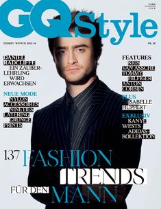 a man in a suit is featured on the cover of gqstyle magazine