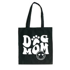 Looking for a cute tote bag to carry all your essentials this summer? This cute Dog Mom Smiley bag will be perfect to add to your collection. Perfect for a day at the beach or every day life! Black Shoulder Bag For Everyday, Black Everyday Shoulder Bag For Mother's Day, Black Bags For Daily Use On Mother's Day, Fun Everyday Tote Beach Bag, Fun Black Shoulder Bag For Travel, Black Bags For Daily Use And Mother's Day, Large Black Canvas Bag Casual Style, Cute Black Canvas Bag For Everyday, Large Black Casual Canvas Bag