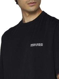 100% Cotton Crew Neck Top With Embroidered Logo In Relaxed Fit, Relaxed Fit Top With Logo Detail For Spring, Spring Streetwear Tops With Logo Detail, Black Tops With Embroidered Logo For Spring, Marcelo Burlon, Innovative Fashion, Engineered Garments, Luxury Shop, Luxury Boutique