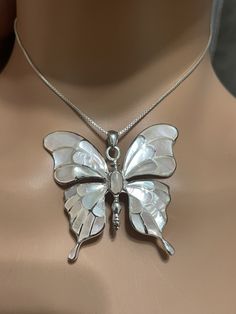 Big Butterfly, Big Necklace, Box Necklace, Largest Butterfly, Butterfly Gifts, Necklace Box, Silver Butterfly, Shell Necklace, Lovely Necklace