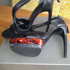 Iconic Alexander Mcqueen Armadillo Black Leather And Plexiglass Platform Sandals Sz10 With Back Zipper Closure. Never Worn In Original Box With Bag. Modern Leather Cocktail Heels, Modern Leather Heels For Cocktail, Leather Heels With Sculpted Heel For Party, Leather Party Heels With Sculpted Heel, Sleek Leather Heels For Parties, Leather Heels With Padded Heel For Cocktail, Leather Platform Heels For Evening, Modern Calf Leather Heels For Party, Glamorous Leather Cocktail Heels