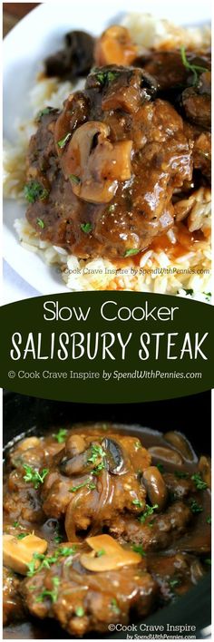 slow cooker salisbury steak with mushrooms and gravy