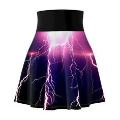 A versatile fit AOP skater skirt with a cozy, soft touch and a casual look. Inspired by the freedom of creativity, it will instantly become your everyday favorite. .: 95% Polyester 5% Spandex .: Versatile fit .: Printed on care label in black color .: White thread color Pink Lightning, Chiffon Maxi Skirt, Girls Skirts, Cheer Outfits, Cute Skirts, Skater Skirt