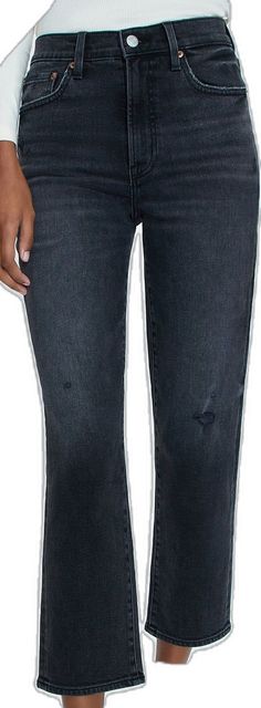 Black Cropped Jeans With Straight Hem, Black Cropped Jeans With Five Pockets, Black Cropped Straight Hem Jeans With Five Pockets, Washed Black Cropped Jeans With Five Pockets, Black Cropped Jeans With Straight Hem For Fall, Black Cropped Jeans For Fall With Straight Hem, Classic Black Cropped Jeans With Straight Hem, Flat Iron, Colored Denim