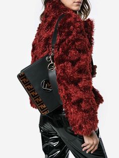 Fendi Kan I F Logo Velvet Bag - Luxury Next Season Fendi Kan I, Fendi Logo, Ff Logo, Silk Yarn, Saint Laurent Bag, Timeless Handbag, Velvet Bag, Women's Wear, Luxe Fashion