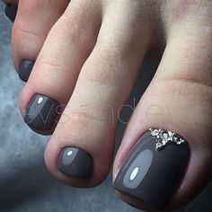 Grey Nail, Grey Nail Polish, Pretty Nail Colors, Black Nail