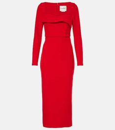 Roland Mouret Dress, Crepe Midi Dress, Roland Mouret, Red Midi Dress, Cinched Waist, Designing Women, Dress Skirt, New Dress, Clothing And Shoes