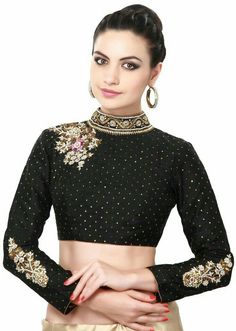 Latest Saree Blouse Designs, Dresses Anarkali, Indian Clothes Women, Black Blouse Designs, Latest Saree Blouse, Designer Blouses Online, Saree Blouses Online, Sari Design