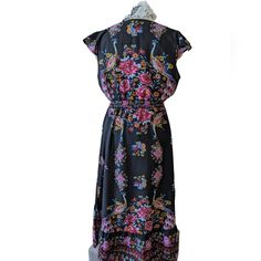 R.Vivimos Summer Vintage Floral Deep V-Neck High Low Long Dresses Size... Small Size...Tag 2xl..Fits Like 1xl Flat Lay Measurements Pit To Pit...21" Length....52" New With Tags .. Black V-neck Maxi Dress In Feminine Style, Black V-neck Feminine Maxi Dress, Black V-neck Maxi Dress, Feminine Style, Black Feminine V-neck Maxi Dress, Feminine Multicolor V-neck Maxi Dress, Velvet Dressing Gown, Indie Dresses, Leather Bustier, Sherri Hill Prom Dresses