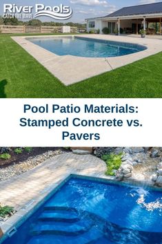 the pool patio materials stamped concrete vs paverss