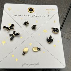 Free People 14k Gold Plated Stud Earring Set 4 Pairs Black And Gold Free People Jewelry, Stud Earrings Set, Free People Black, Stud Earring, Black And Gold, Earring Set, Gold Plate, Free People, Jewelry Earrings