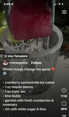 an ice cube is in a glass cup with the text, use templates to change the game