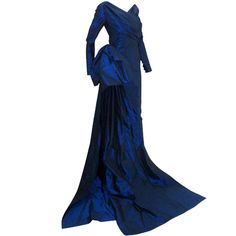 1stdibs | Christian Dior Haute Couture Long Blue Gown, Circa 1988 Betsy Bloomingdale, Christian Dior Gowns, Dior Ready To Wear, Taffeta Gown, Dior Gown, Gowns Vintage, Vintage Ball Gowns, Vintage Evening Gowns, Haute Couture Embroidery