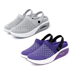 Women's Walking Shoes Air Cushion Slip-On Shoes are the pinnacle of fashion and comfort. These shoes were thoughtfully designed to give your feet unmatched support and cushioning and to keep them comfortable all day. The flexible and breathable uppers of our shoes keep your feet warm and dry, and the adjustable strap designs ensure a great fit for all foot sizes. These are made with premium materials. Comfortable Breathable Synthetic Walking Shoes, Comfortable Non-slip Synthetic Walking Shoes, Breathable Synthetic Closed Toe Walking Shoes, Synthetic Round Toe Walking Shoes For Light Exercise, Mesh Walking Shoes With Air Cushioning And Round Toe, Synthetic Walking Shoes For Light Exercise With Round Toe, Comfortable Walking Shoes With Air Cushioning, Non-slip Synthetic Walking Shoes With Flat Heel, Casual Slip-on Walking Shoes With Air Max Cushioning