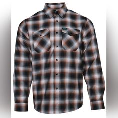 Dixxon Flannel Company Bondo Bucket Flannel *Nwt* Color: Black/ Brown/ White Size: Small Men's Limited Edition Black Flannel Shirt For Work, Brown Outdoor Shirt For Fall, Brown Long Sleeve Flannel Shirt For Outdoor, Brown Fall Outdoor Shirt, Black Long Sleeve Flannel Shirt For Outdoor, Brown Flannel Shirt For Outdoor, Black Flannel Shirt With Pockets, Brown Button-up Flannel Shirt For Outdoor, Brown Flannel Shirt With Button Closure