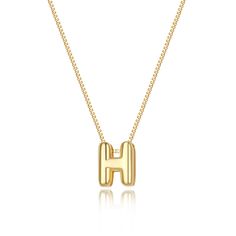 PRICES MAY VARY. 𝐒𝐈𝐙𝐄: Initial H necklace length:16.5"+2" , Bubble letter charm: about 0.31”*0.39”, With 1.0mm wide box chain, Simple and stylish！ 𝐎𝐂𝐂𝐀𝐒𝐈𝐎𝐍: Add this dainty initial necklace to your jewelry collection，It can be worn alone or layered with other necklaces for most everyday outfits. 𝐌𝐀𝐓𝐄𝐑𝐈𝐀: This dainty gold necklace is made of 14K gold plated to ensure a long without faded, that is nickel free, lead free, and hypoallergenic. 𝐀𝐒 𝐀 𝐆𝐈𝐅𝐓: Choose your own gold Gold Letter Pendants, Necklaces Dainty, Name Choker, Cute Name, Dainty Initial Necklace, Bubble Letter, Initial Necklaces, Gold Letter Necklace, Gold Letter