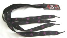 Thick 38" Premium Black with multiple Purple Stars Rockabilly Punk Shoe laces Shoelaces-New with Tags! Brand New Prepackaged  Material: Polyester Shoe laces Shoelaces Measurements: Approximately 38" long Extras Details : All Shoelaces are NEW, have tags, and are prepackaged.   These shoelaces are great for current trends. They are also pretty rare and hard to find. I have A LOT more styles, patterns, and quantity varieties in my store. We also add NEW and TRENDY items every daily,weekly,and mont Star Shoelaces, Purple Stars, Punk Shoes, Novelty Hats, Current Trends, Shoe Repair, Little Outfits, Converse Sneakers, Chunky Boots