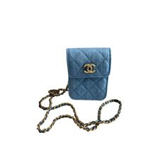 - Chanel blue denim quilted mini bag - This was a complimentary gift from Chanel and was not sold in stores - Signature Chanel chain shoulder strap - Magnetic closure  Guaranteed Authentic: - Chanel hologram sticker - Stamped Chanel Made in Italy  Dimensions: 3.5" W x 4.7" H x 1.2" D Luxury Denim Blue Crossbody Bag, Light Blue Chanel Bag, Chanel Mini Bag, Chanel Navy Blue Bag, Dark Blue Chanel Bag, Chanel Blue Purse, Chanel Jeans, Dior Shoulder Bag, Celine Shoulder Bag