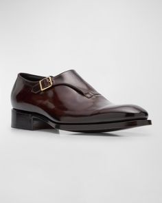 Gym Shoes, Professional Cleaning, Monk Strap, Stacked Heel, Limited Editions, Calf Leather, Neiman Marcus, Men's Shoes, Almond