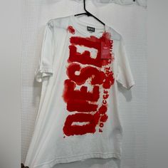 Brand New Men’s Diesel Shirt Red Streetwear Shirt For Spring, Red Shirt For Spring Streetwear, Diesel Shirt, Diesel Shirts, Destroyed T Shirt, Distressed Shirt, Birthday Fits, Shirt Design Inspiration, New Man