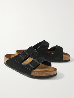 A cult classic, Birkenstock's signature 'Arizona' sandals are designed with comfort in mind. They've been made in Germany from suede with tonal buckled straps and contoured footbeds. Slip yours on with everything from loungewear to jeans. Birkenstock Collection, Sandals For Men, Birkenstock Sandals, Winter Adventure, Birkenstock Arizona, Birkenstock Shoes, Suede Sandals, Outdoor Wear, Mens Sandals