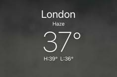 the london haze is 37 degrees