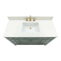 a white sink sitting under a mirror on top of a counter next to a faucet