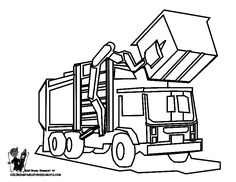 a cartoon dump truck with the words waste truck on it