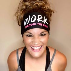 "👋 These are HAND MADE - there may be minor discrepancies and may not be 100% perfect. 👋 FITNESS HEADBAND ➡️ ABOUT: WORK Through the BURN - Shiny Black Fitness Headband (1 piece only) ️ 1 Headband at the listed price Push back your hair and pull forward motivation each morning while ROCKING your awesome headband!! This 3.5\" tapered headband is light-weight and designed to mold to your head for more comfort and less distraction. It's Nylon/Lycra material, washable, seamless, stretchable and MA Headband Workout, Lycra Material, Black Fitness, Workout Headband, Sports Headbands, Your Awesome, Wide Headband, Star Work, Way Down