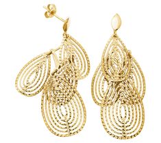 Elevate your look with these elegant layered teardrop earrings offering a sophisticated silhouette that dances with every movement. Their refined design makes them a perfect choice for both day-to-night transitions and special occasions. From the moment you put them on, these earrings promise to add a touch of luxury and grace to any outfit. Elegant Yellow Gold Drop Chandelier Earrings, Elegant Pear-shaped Chandelier Earrings For Party, Elegant Yellow Gold Teardrop Earrings For Party, Elegant Teardrop Chandelier Earrings For Evening, Elegant Teardrop Chandelier Earrings, Yellow Gold Teardrop Chandelier Earrings For Party, Elevate Your Look, Jewelry Bags, Teardrop Earrings