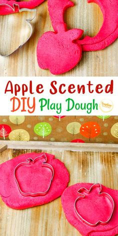 DIY Apple Scented Playdough Apple Scented Playdough, Scented Playdough, Fall Sensory, Apple Cider Donuts Baked, Diy Playdough, Diy Apple, Apple Activities, Sensory Activity