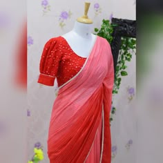 Simple Saree Blouse Designs, Maggam Blouse, Simple Frock Design, Chiffon Sarees, Wedding Saree Blouse Designs