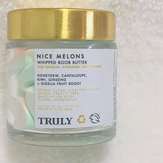 Nice Melon Whipped Boob Butter Honeydew, Cantaloupe, Kiwi,Ginseng +Kigelia Fruit Boost { Mini Travel Size } Brand New Fruit Whip, Strawberry Glaze, Whipped Butter, Body Mask, Body Polish, Body Serum, Whipped Body Butter, Honeydew, Body Moisturizer