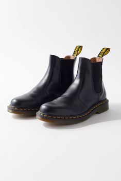 Dr. Martens 2976 Smooth Leather Chelsea Boot | Urban Outfitters Doc Martens Chelsea, Doc Marten Chelsea Boot, Doc Marten Chelsea, Dr Martens Black Boots, Dr Martens Chelsea Boots, 2976 Chelsea Boots, Dr Martens 2976, Womens Boots Flat, Dr Martens Black