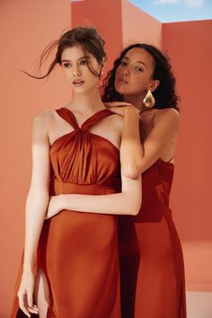 Bridesmaids Dress Burnt Orange Dress Silk Dress Cocktail - Etsy Burnt Orange Silk Dress, Terracotta Dress, Orange Silk Dress, Burnt Orange Bridesmaid Dresses, Factory Wedding, Dress Halter Neck, Orange Bridesmaid Dresses, Burnt Orange Dress, Silk Cocktail Dress