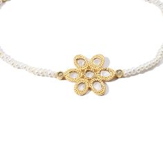 Affinity Flower Bracelet Set in 20K Yellow Gold with White Pearl and Diamonds. 0.91cts diamonds 5.67cts white pearl 20K yellow gold Sterling Silver Rings Bands, Bezel Set Diamond, Hoop Earring Sets, Diamond Flower, Silver Band Ring, Flower Bracelet, Sterling Silver Bands, Rose Cut Diamond, Pendant Set