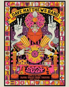 a concert poster for the band's 20th anniversary show, featuring an image of a man