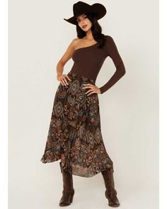 Midi Skirt Boots, Ruffle Midi Skirt, Womens Work Boots, Boot Barn, Women's Circle, Carhartt Womens, Skirts With Boots, Todays Outfit, Western Dresses